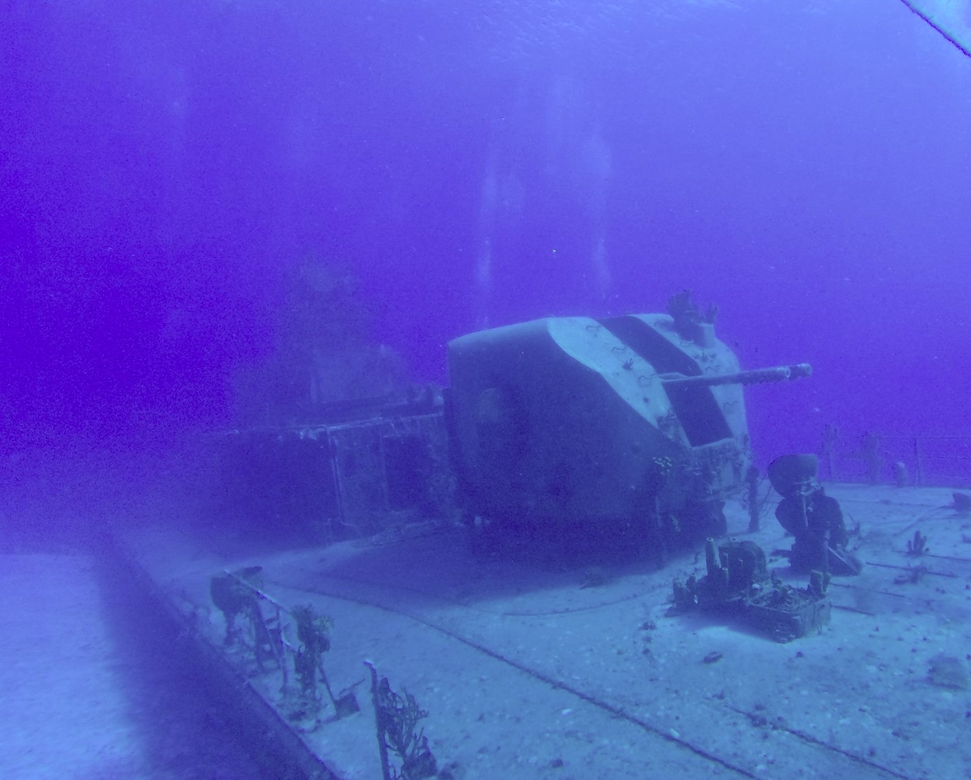 Submerged Russian frigate. 